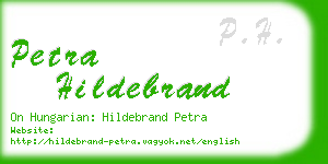 petra hildebrand business card